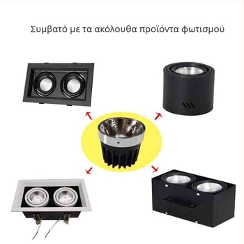 Ενσωματωμένη COB LED μονάδα αντικατάστασης για downlight και προβολέα με σχάρα
