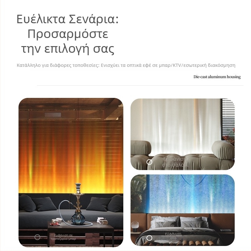 Αδιάβροχη LED λάμπα τοίχου με 3D δυναμικό μοτίβο νερού, προβολή τοίχου για μπαρ και KTV, ατμόσφαιρα φλόγας στο φόντο