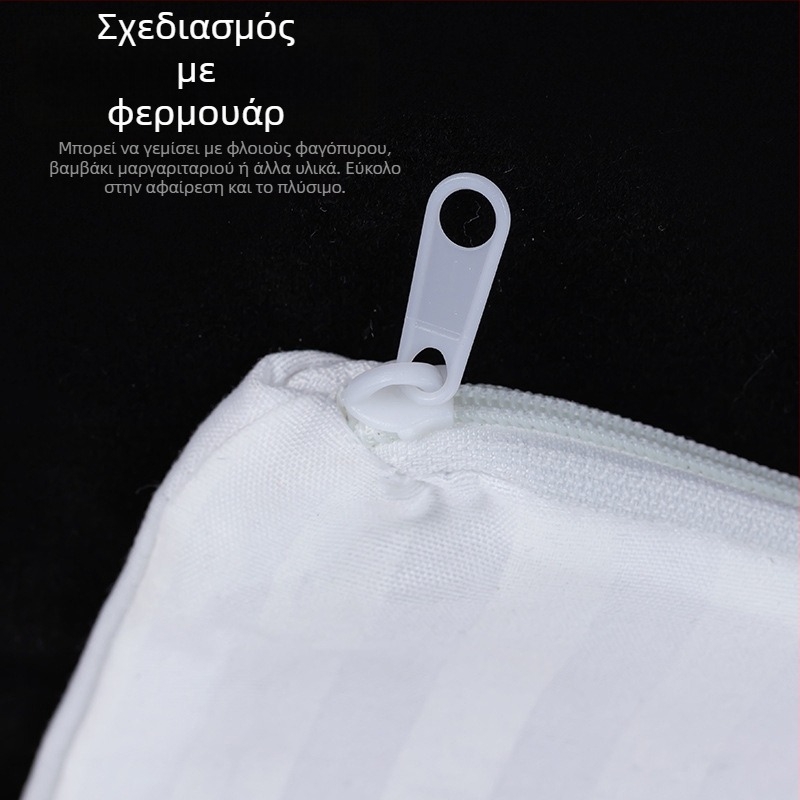 Μαξιλάρι φαγόπυρου με γέμιση φαγόπυρου και εσωτερική λευκή σατέν θήκη, για ένα άτομο