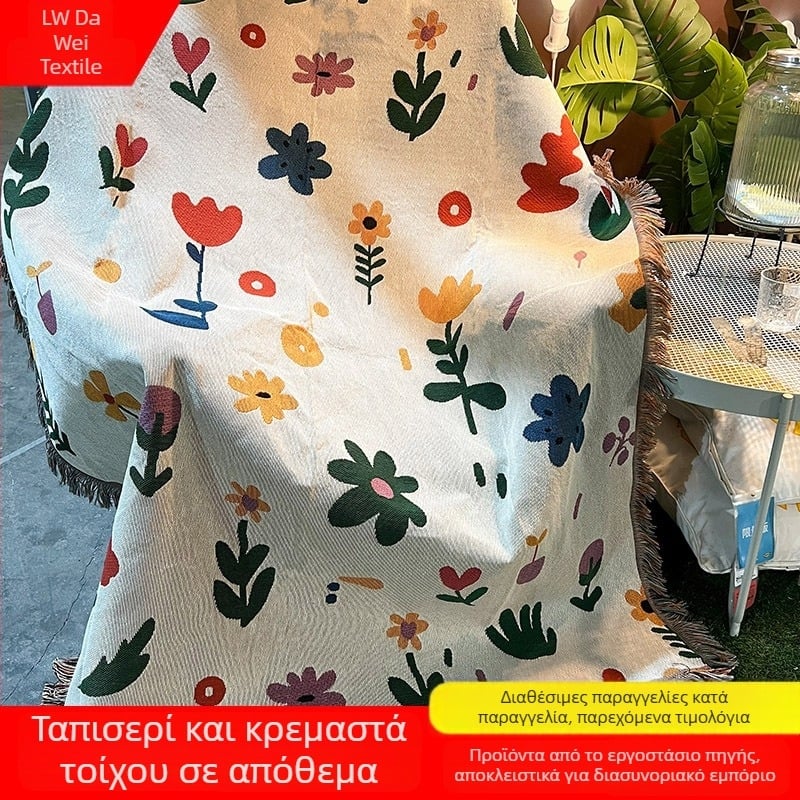 Εξατομικευμένη φλοράλ κουβέρτα για εξωτερικούς χώρους, κάμπινγκ και πικ νικ, διακοσμητικό ύφασμα για καναπέ