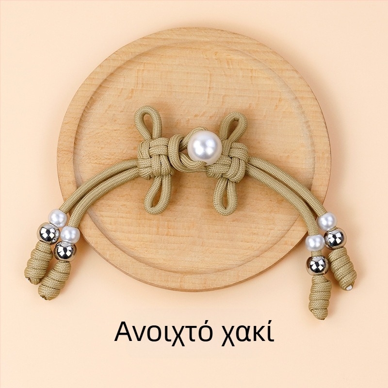 Χειροποίητη αγκράβα με κινεζικό κόμπο και μαργαριτάρια – διακοσμητικό κουμπί για μάλλινο παλτό
