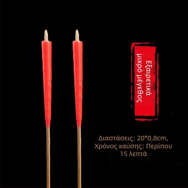 Κερί από φοινικό κερί για οικιακή λατρεία, με μυτερά κόκκινα και λευκά μπαμπού καλαμάκια για προσφορές προς τον Βοδισάτβα και τον Θεό της Ευημερίας, μπροστά από τον Βούδα