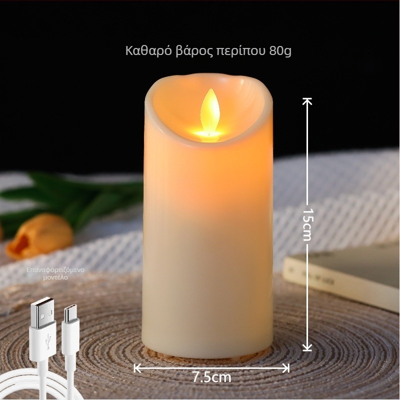 USB-φορτιζόμενο LED ηλεκτρονικό κερί με τηλεχειριστήριο για γάμους, εστιατόρια και εκδηλώσεις