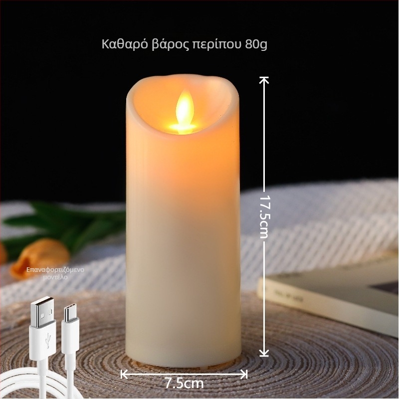 USB-φορτιζόμενο LED ηλεκτρονικό κερί με τηλεχειριστήριο για γάμους, εστιατόρια και εκδηλώσεις