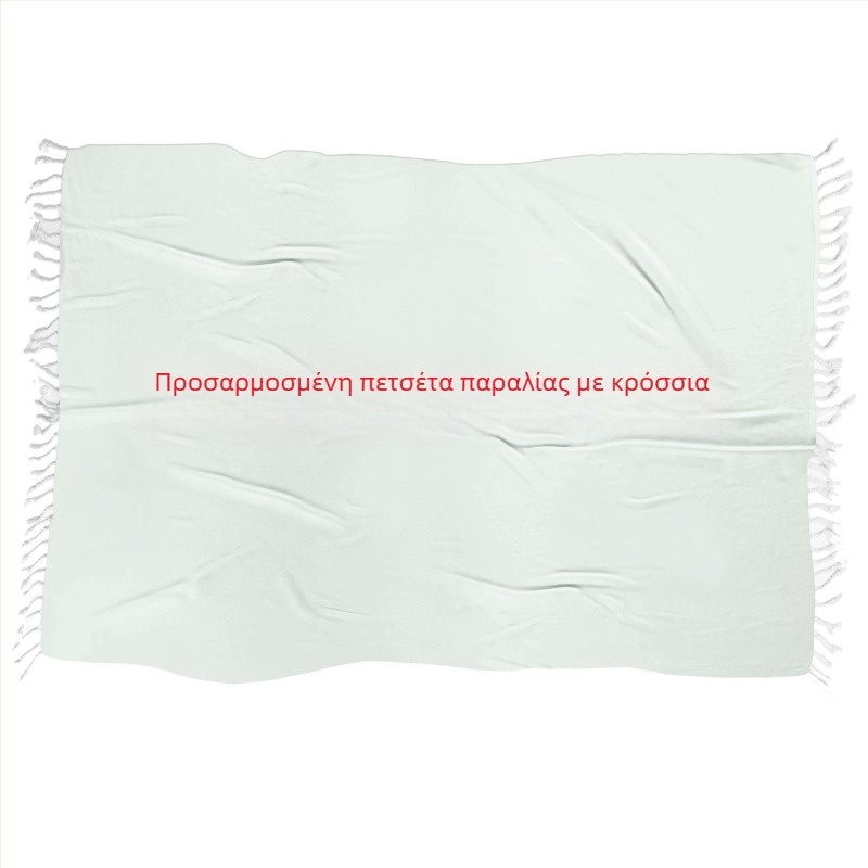 Πετσέτα παραλίας με φούντες, τετράγωνη, 3D ψηφιακή εκτύπωση, εξαιρετικά λεπτές ίνες, ορθογώνια πετσέτα μπάνιου