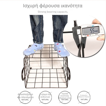 Μινιμαλιστικό μεταλλικό καλάθι πλυντηρίου για βρώμικα ρούχα