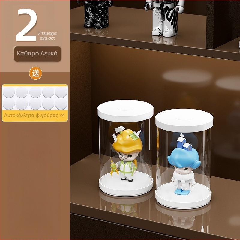 Stackable blind-box αποθήκευση και έκθεση με φωτισμό — διαφανής, προστατευμένος από σκόνη εκθεσιακό ράφι για συλλεκτικές φιγούρες