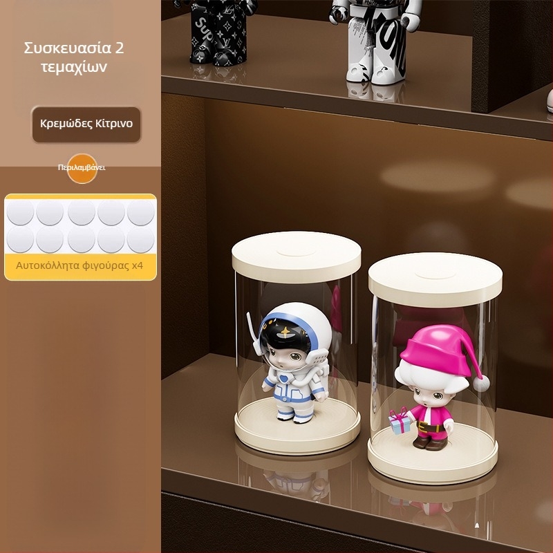 Stackable blind-box αποθήκευση και έκθεση με φωτισμό — διαφανής, προστατευμένος από σκόνη εκθεσιακό ράφι για συλλεκτικές φιγούρες