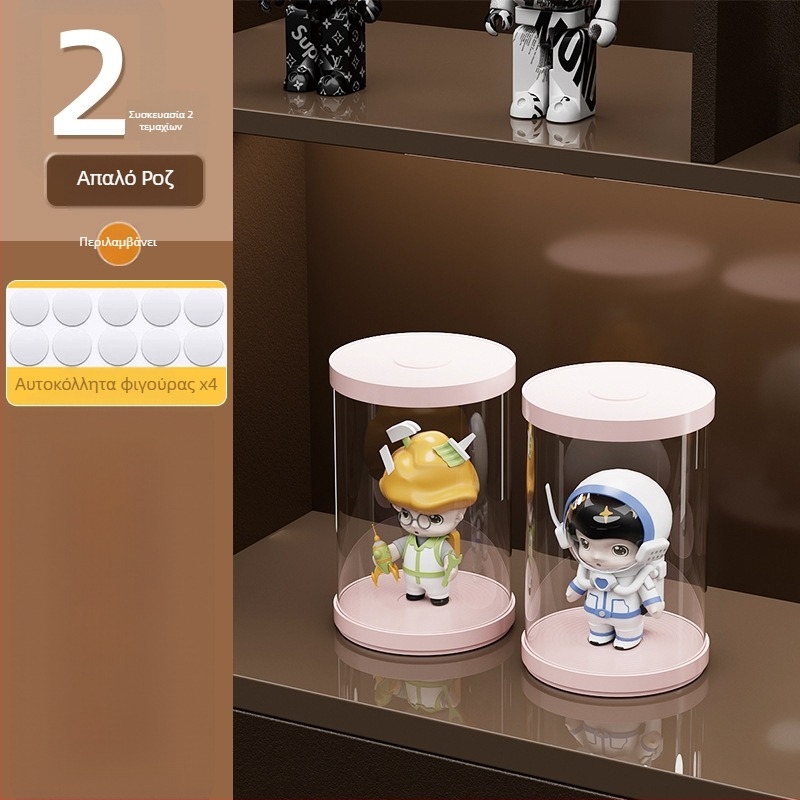 Stackable blind-box αποθήκευση και έκθεση με φωτισμό — διαφανής, προστατευμένος από σκόνη εκθεσιακό ράφι για συλλεκτικές φιγούρες
