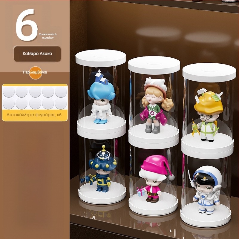 Stackable blind-box αποθήκευση και έκθεση με φωτισμό — διαφανής, προστατευμένος από σκόνη εκθεσιακό ράφι για συλλεκτικές φιγούρες