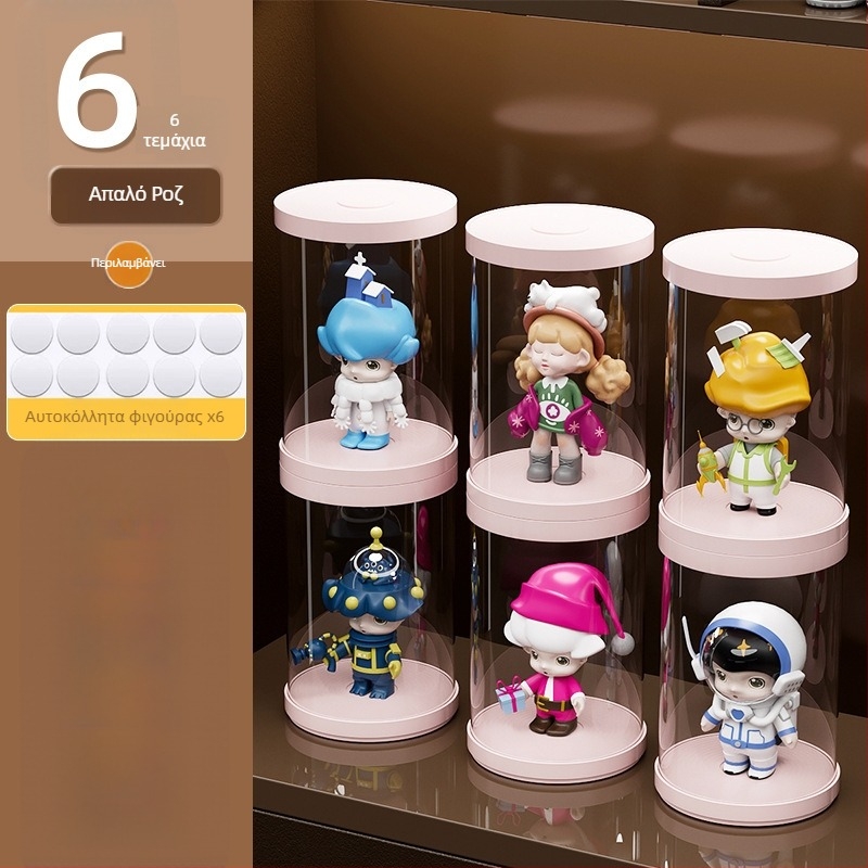 Stackable blind-box αποθήκευση και έκθεση με φωτισμό — διαφανής, προστατευμένος από σκόνη εκθεσιακό ράφι για συλλεκτικές φιγούρες