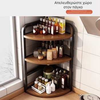 Πολυεπίπενο ράφι κουζίνας για τον πάγκο με γωνιακό τριγωνικό σχεδιασμό για μπαχαρικά