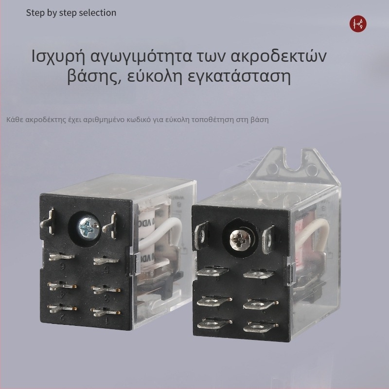 Ηλεκτρομαγνητικό ενδιάμεσο ρελέ 8 ακίδων για ηλεκτρικά ρολά, JQX-13F/JH1304 HF, AC 220V