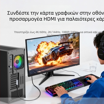 Καλώδιο micro/mini HDMI σε HDMI για φορητή οθόνη, Raspberry Pi και DSLR φωτογραφική μηχανή