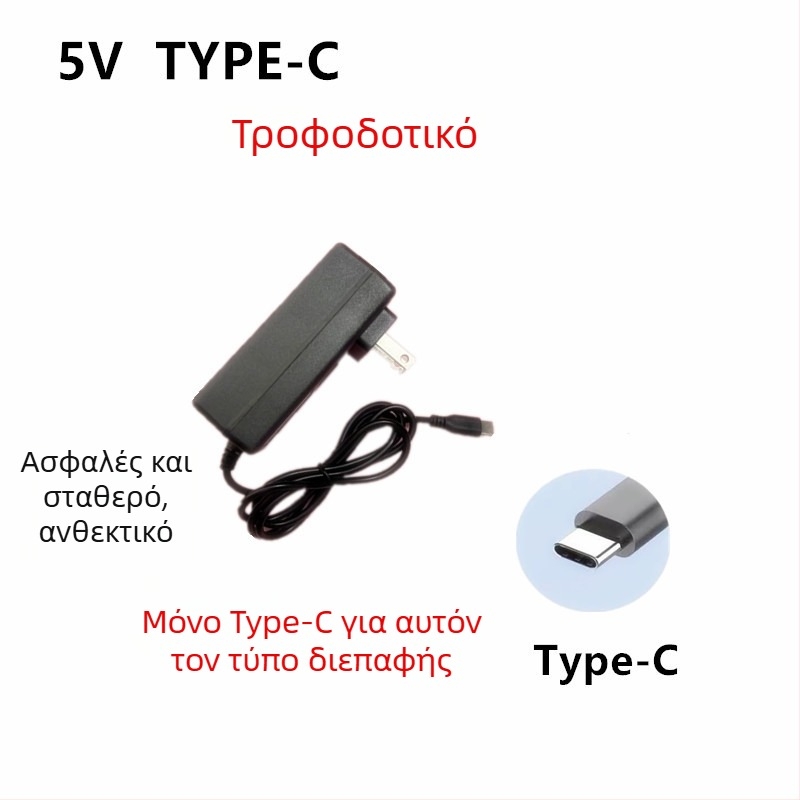 Τροφοδοτικό 5V 5A/4A/3A/2A με Type-C για Raspberry Pi 5 και 25W LED φως φυτών
