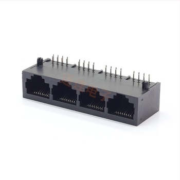 RJ45 δικτυακός συνδετήρας, 8P8C, 1×4 θύρες, οριζόντιος τετραπολικός θηλυκός υποδοχέας