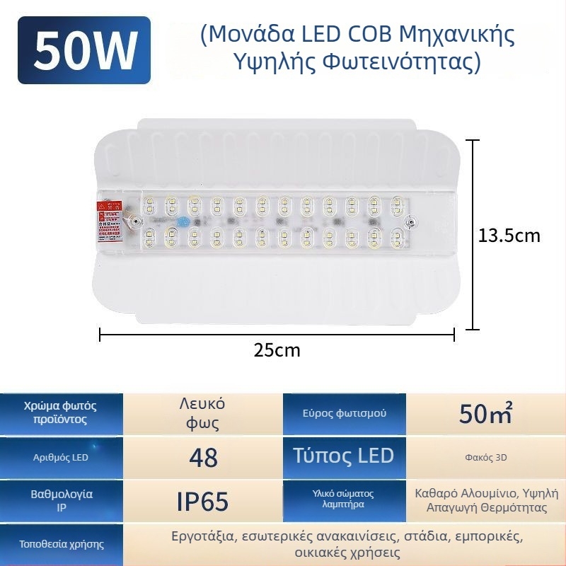 LED εξωτερικός προβολέας με υψηλή φωτεινότητα για εργοτάξιο, αδιάβροχος IP65