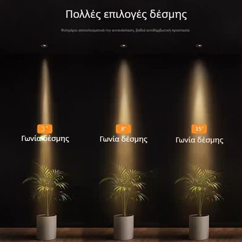 Υπερλεπτό ενσωματωμένο LED φως ατμόσφαιρας για αίθουσα τσαγιού, με γωνίες δέσμης 3°, 8° και 15°, κατάλληλο για τραπεζαρία και μουσεία.