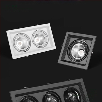 LED εντοιχιζόμενος downlight με μία, δύο ή τρεις κεφαλές, ορθογώνιο πλέγμα οροφής, προβολέας σαλονιού, νέο μοντέλο