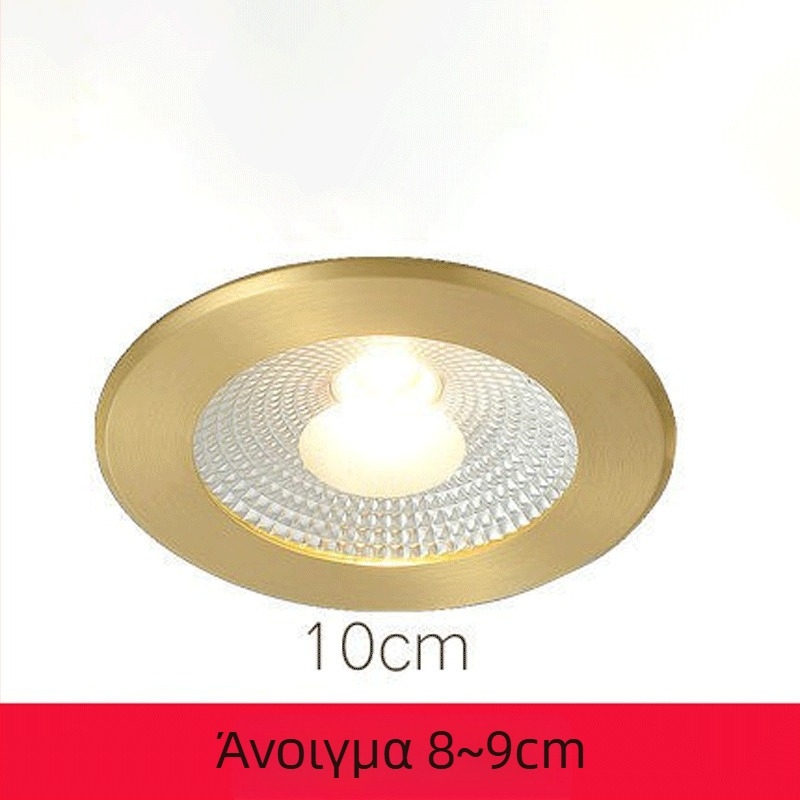 Εντοιχισμένο LED downlight από πλήρως χαλκό, χωρίς κύριο φως, για οροφή σαλονιού και εισόδου, προβολέ LED, ενσωματωμένο φωτιστικό φόντου τοίχου, κρυφή εγκατάσταση