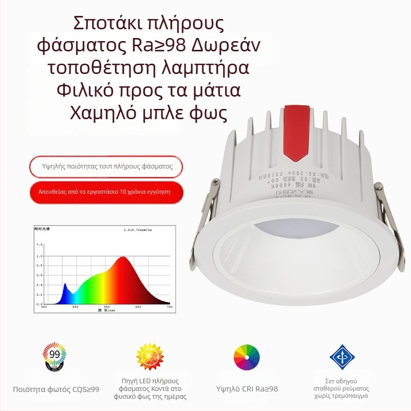 LED ενσωματωμένος downlight με αντι-ανακλάσεις, χωρίς τρεμόπαιγμα, οροφής φως για σαλόνι και υπνοδωμάτιο, φωτισμός τοίχου