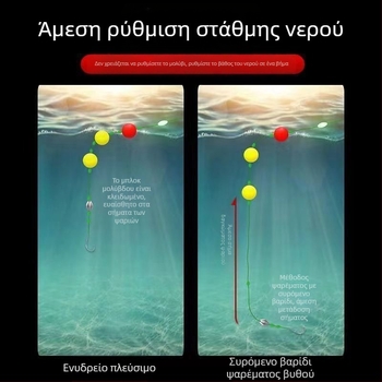 Ριγκ νυχτερινού ψαρέματος για γκράς κάρπ με οδηγό γραμμής, Luoyang χάντρες και πλωτήρας Seven-Star – έτοιμο σετ