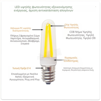 Λάμπα LED νημάτων 4W, βάσεις G9/E14, με δυνατότητα ρύθμισης φωτισμού, 220V, για πολυέλαιους και επιτραπέζια λαμπάκια