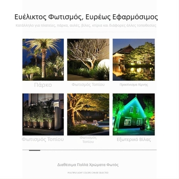 LED τετράγωνος προβολέας εξωτερικού φωτισμού, IP65 αδιάβροχος, για κήπο, τοίχο και τοπίο