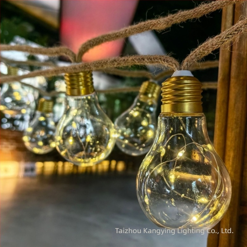 LED εξωτερικά ηλιακά διακοσμητικά φώτα με σχοινί κάνναβης, χριστουγεννιάτικα φώτα κήπου, γιρλάντα κήπου με ατμόσφαιρα και εφέ αστροφεγγιά