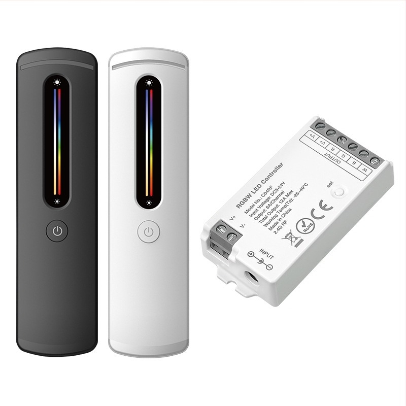 C04RF Χαμηλής τάσης ρυθμιστής RGBW LED λωρίδας με υπερλεπτό τηλεχειριστήριο αφής, 2,4 GHz RF