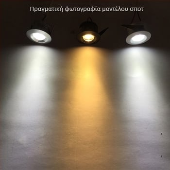 LED μίνι προβολέας 1W, Bull's Eye σχεδίαση, οροφής φως για βιτρίνες και κοσμήματα, οπή 3,5 cm