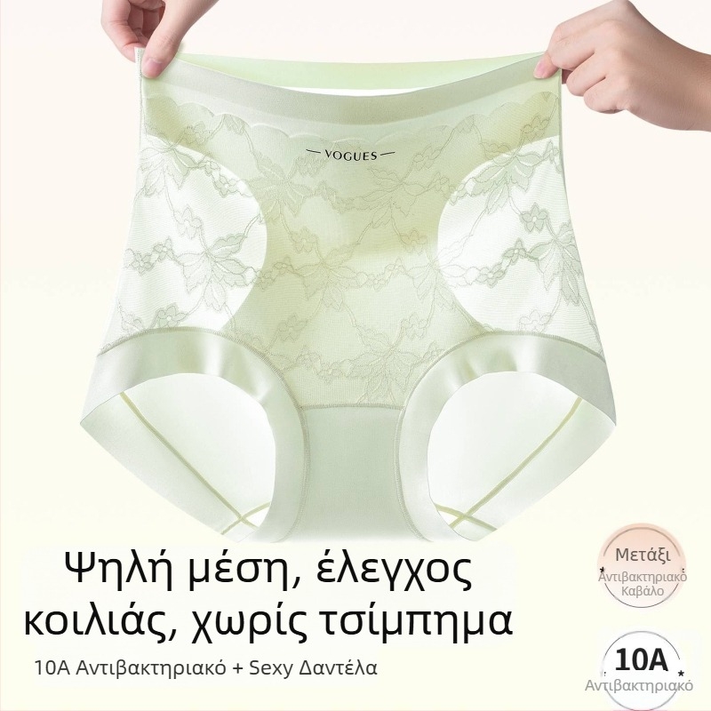 Γυναικείες βρακάκια με ψηλή μέση, έλεγχο κοιλιάς, αναπνεύσιμο ύφασμα βισκόζη, αντιβακτηριακή επένδυση στην περιοχή, λουλουδάτο μοτίβο