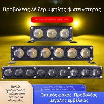 LED προβολέας αυτοκινήτου με λέιζερ, φως ομίχλης στην εμπρός μάσκα, εξωτερικός προβολέας υψηλής και χαμηλής δέσμης, εγκατεστημένος στην οροφή