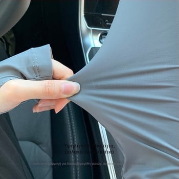 OTU Unisex μανίκια από ice silk, UV προστασία, καλοκαίρι, για ποδηλασία και οδήγηση, χαλαρά, ελαφριά και διαπνέοντα, με έμβλημα ήλιου