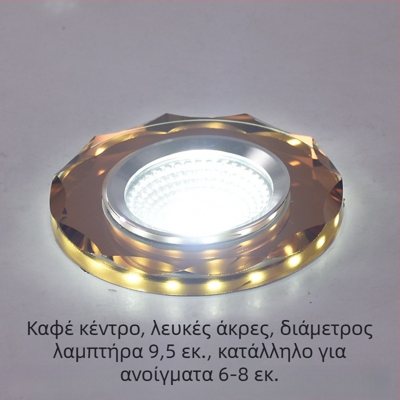 2026 Κρύσταλλο LED ενσωματωμένο downlight 3W προβολέας οροφής, λάμπα σαλονιού με αλλαγή χρώματος, 6/7.5/8 cm