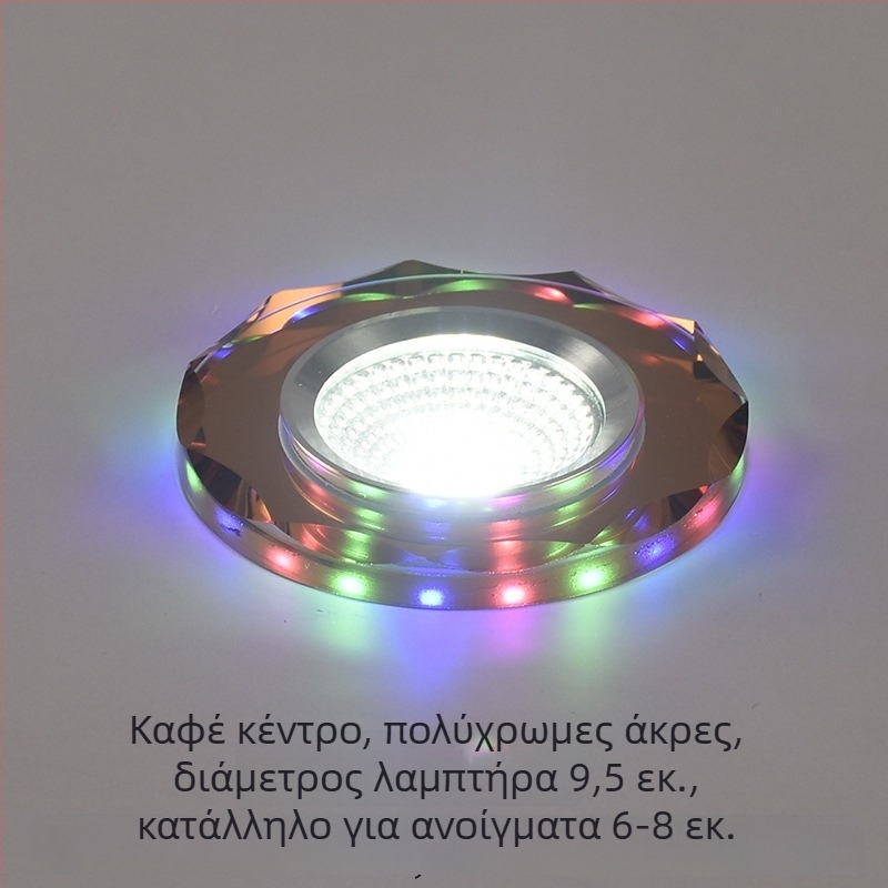 2026 Κρύσταλλο LED ενσωματωμένο downlight 3W προβολέας οροφής, λάμπα σαλονιού με αλλαγή χρώματος, 6/7.5/8 cm