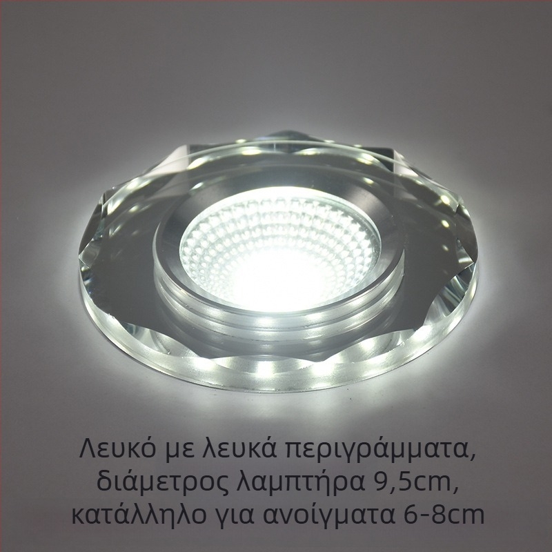 2026 Κρύσταλλο LED ενσωματωμένο downlight 3W προβολέας οροφής, λάμπα σαλονιού με αλλαγή χρώματος, 6/7.5/8 cm