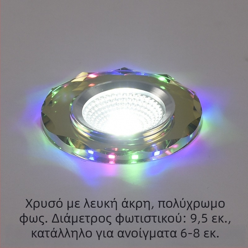 2026 Κρύσταλλο LED ενσωματωμένο downlight 3W προβολέας οροφής, λάμπα σαλονιού με αλλαγή χρώματος, 6/7.5/8 cm