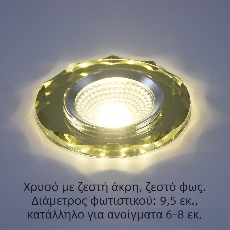 2026 Κρύσταλλο LED ενσωματωμένο downlight 3W προβολέας οροφής, λάμπα σαλονιού με αλλαγή χρώματος, 6/7.5/8 cm