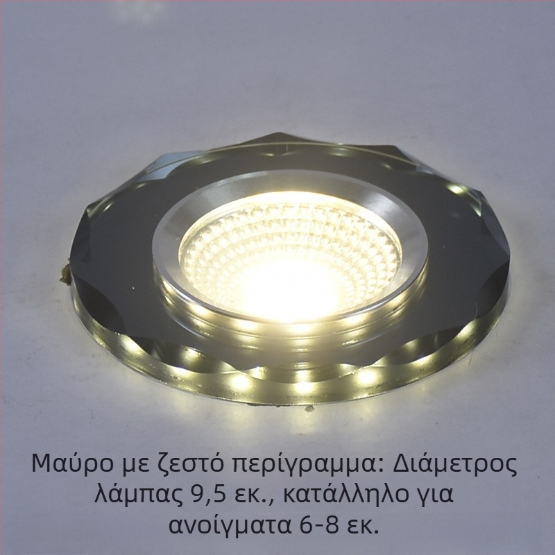 2026 Κρύσταλλο LED ενσωματωμένο downlight 3W προβολέας οροφής, λάμπα σαλονιού με αλλαγή χρώματος, 6/7.5/8 cm