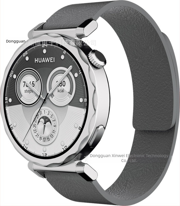 Ζώνη ρολογιού Huawei GT5, 18 mm, μαγνητική σιλικόνη με ανάγλυφη υφή, αντικατάσταση, unisex