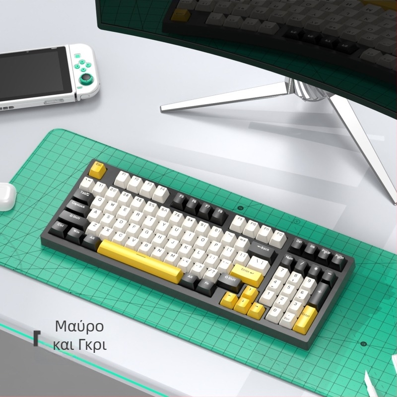 RGB K98 μηχανικό πληκτρολόγιο με δυνατότητα hot-swap και co-branded σετ με ποντίκι σε τρεις λειτουργίες