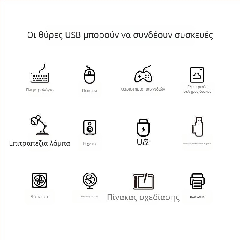 Pisen USB 3.0 με 4 θύρες και εξωτερική τροφοδοσία για φορητό υπολογιστή, αντάπτορας USB μνήμης και HDD