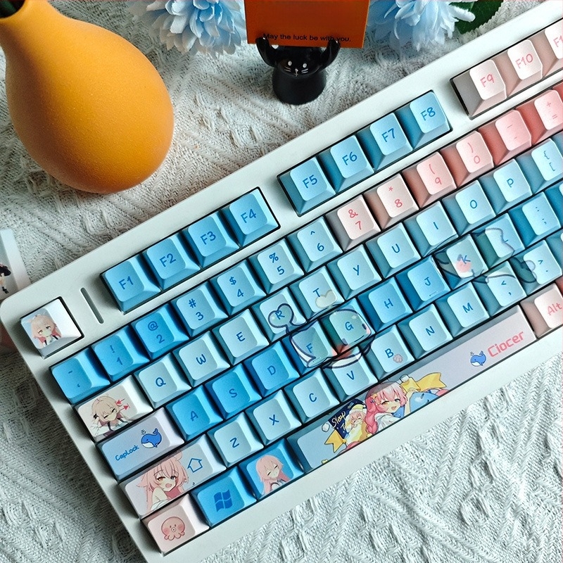 Keycaps PBT για μηχανικά πληκτρολόγια, με θέμα Little Bird Starry Sky, προφίλ αρχικού ύψους, εκτύπωση με μεταφορά θερμότητας, συμβατό με Maicong πληκτρολόγιο.