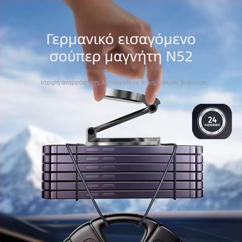 MagSafe μαγνητικό πτυσσόμενο ασύρματο φορτιστής από κράμα ψευδαργύρου για αυτοκίνητο και βάση κινητού