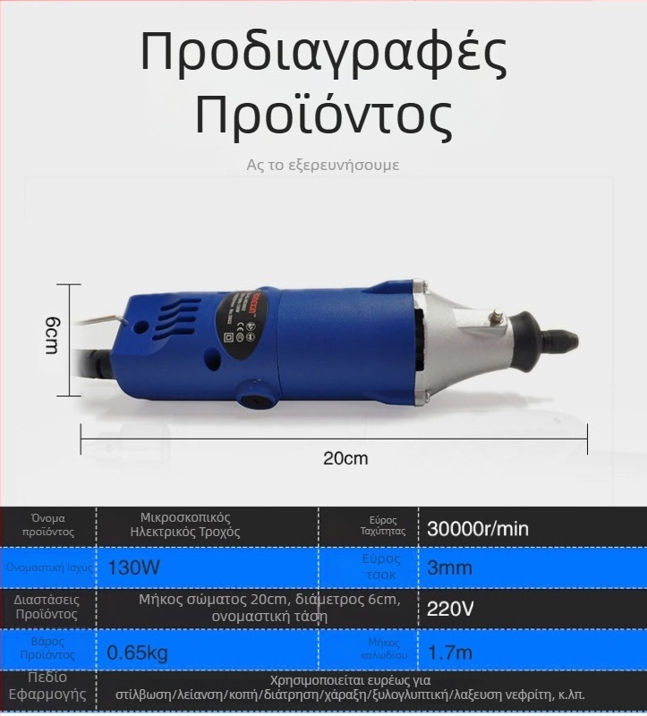 Μίνι ηλεκτρικός μύλος γλυπτικής για νεφρίτη και κερί μελισσών - συμπαγές εργαλείο λείανσης και διάτρησης οικιακής χρήσης