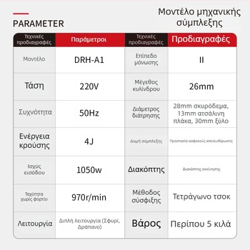Delixi Ηλεκτρικό Διατρητικό Με Σφυρί Υψηλής Ισχύος για Μπετόν – Πολυχρηστικό Εργαλείο Οικιακής Χρήσης