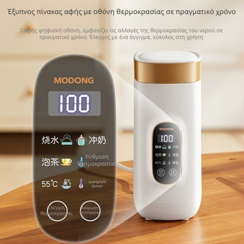 Φορητός μίνι ηλεκτρικός βραστήρας από ανοξείδωτο ατσάλι για διαμερίσματα φοιτητών και ταξίδια, με έλεγχο θερμοκρασίας