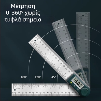 HEMUELE Ψηφιακός μετρητής γωνίας από ανοξείδωτο ατσάλι, υψηλής ακρίβειας ηλεκτρονικός εκτιμητής γωνιών, 360°, πολυλειτουργικό βιομηχανικό εργαλείο μέτρησης γωνιών