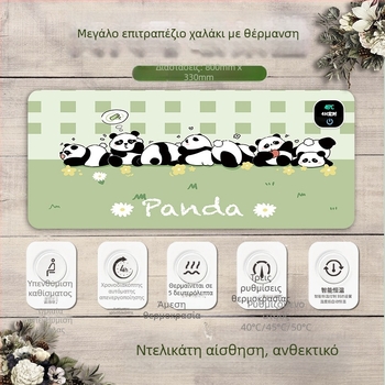 Panda θερμαινόμενη επιφάνεια ποντικιού – υπερμεγέθη επιφάνεια γραφείου για υπολογιστή, γραφείο και παιχνίδια, διαστάσεις 60×30 εκ, 80×30 εκ ή 90×40 εκ